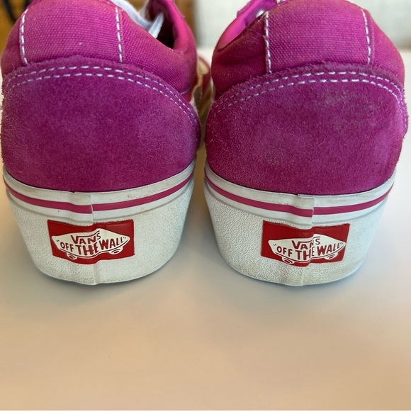 Vans Old Skool Women's Suede Lace up Sneakers in Fuchsia and White Size 7 - Picture 5 of 11